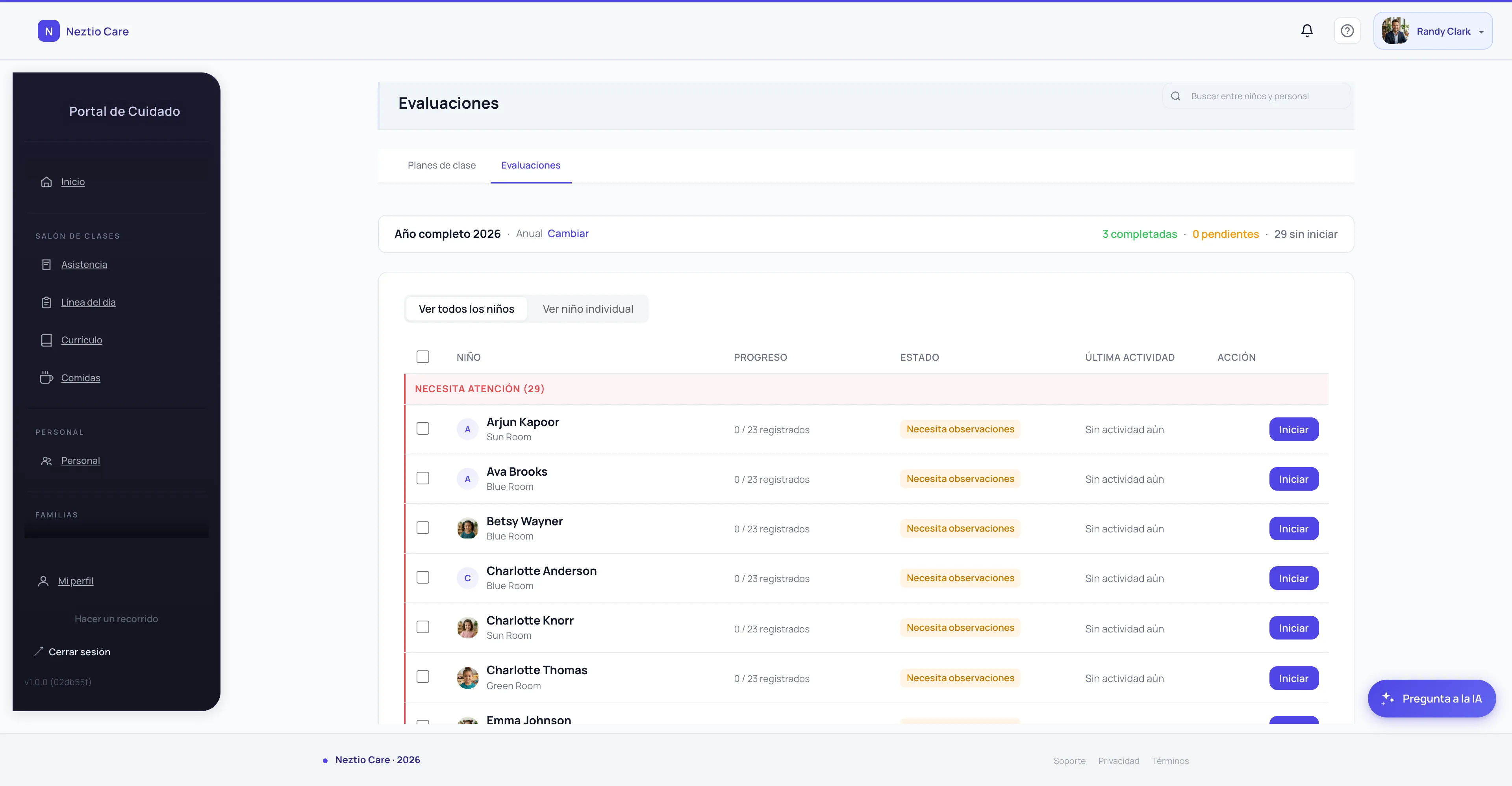 Child assessment tracking for individualized development plans