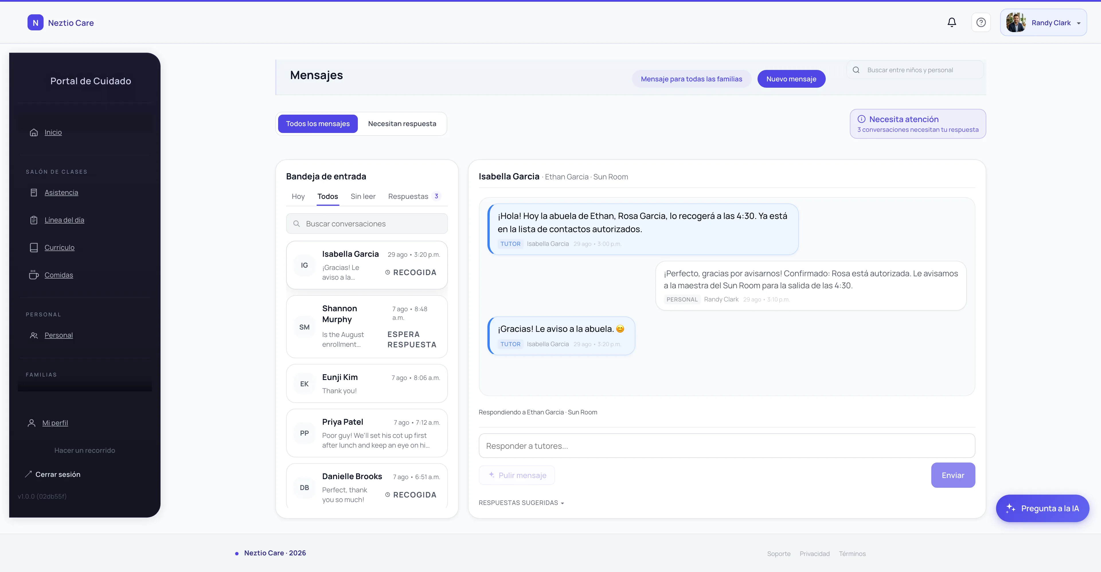 Parent messaging for incident communication and policy updates