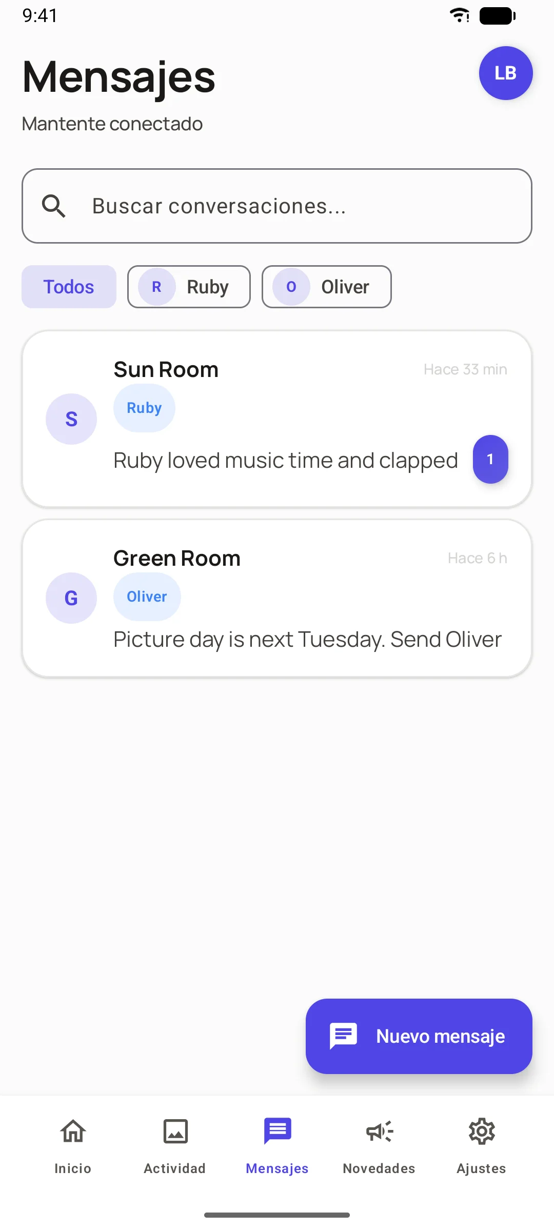 Parent app messaging for real-time updates and handbook references